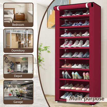 10-Tier Non-Woven Shoes Rack